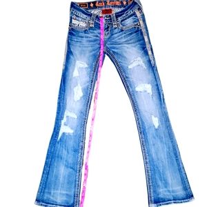 Rock Revival boot cut distressed jeans